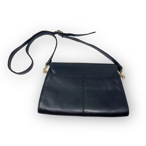 Vintage Etienne Aigner Handbag Purse Black Leather Shoulder Bag Classic - Picture 5 of 13